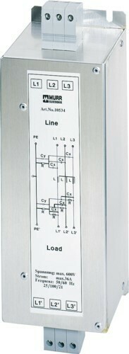 Murrelektronik Netzentstörfilter I:36A U:3x600VAC MEF 3/1 36A T