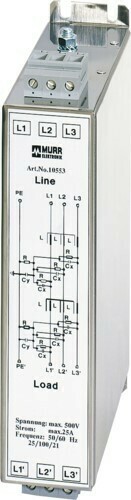 Murrelektronik Netzentstörfilter I:12A U:3x500VAC MEF 3/2 12 A T