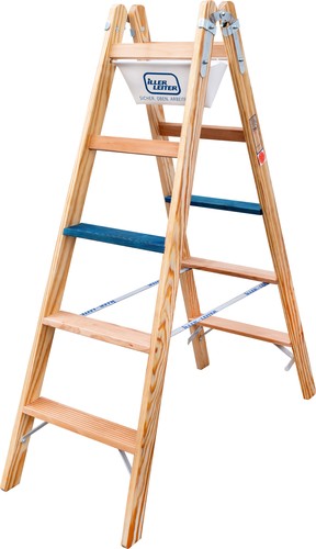 ILLER-LEITER Holz Stufen Stehleiter ERGO Plus 2x4 Stufen 2104-7