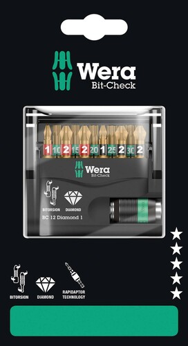 Wera Werk Bit-Sortiment Bit-Check 12Diamond 05136392001