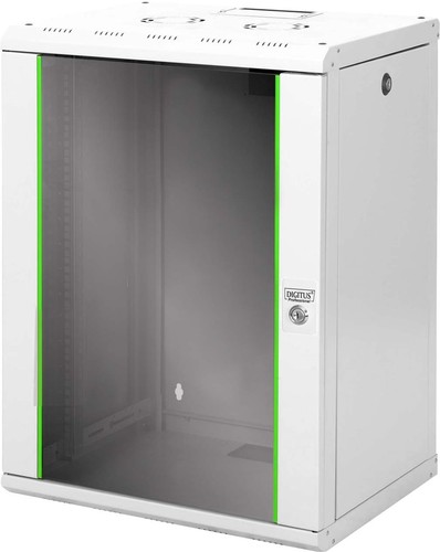 DIGITUS 19" Wandschrank m. Glastür, RAL7035 DN-19 16-U
