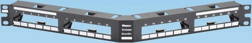 Panduit Verteilerfeld 24-Port gewinkelt QASP24BL Panduit Verteilerfeld 24-Port gewinkelt QASP24BL