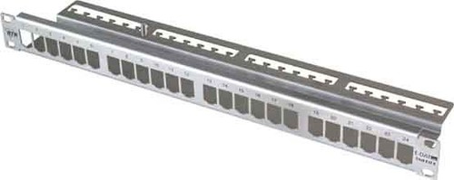 Metz Connect Patchfeld modul 24Port 1HE Edelstahl leer TN MPP24-Edst-leer