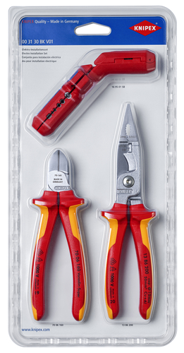 Knipex-Werk Elektro-Installationsset Satz 3-tlg. 00 31 30 BK V01 Knipex-Werk Elektro-Installationsset Satz 3-tlg. 00 31 30 BK V01