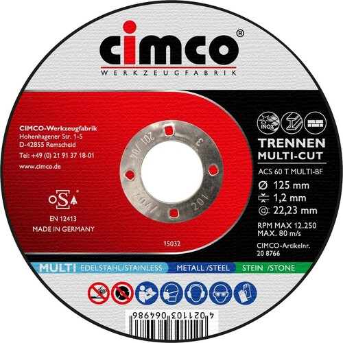Cimco Trennscheibe Multicut 125x1,2x22,23mm 208766