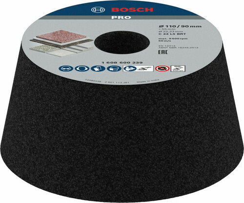 Bosch Power Tools PRO Stone Konischer Schleiftopf 90 x 110 1608600239 Bosch Power Tools PRO Stone Konischer Schleiftopf 90 x 110 1608600239
