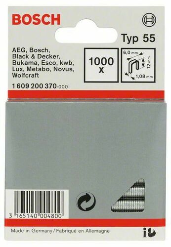Bosch Power Tools Schmalrückenklammer Typ 55, 6x1,08x12mm 1609200370