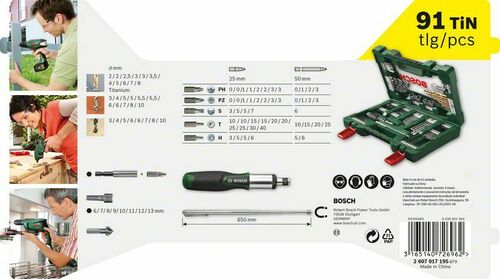 Bosch Power Tools Bohrer-/Bit-Set V-Line TiN,VE91 2607017195