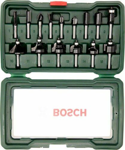 Bosch Power Tools Fräser-Set 1/4"-Schaft,VE15 2607019468