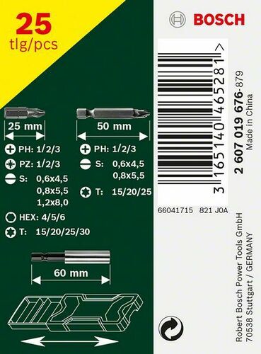 Bosch Power Tools Schrauberbit-Set Mini-X-Line,V25 2607019676