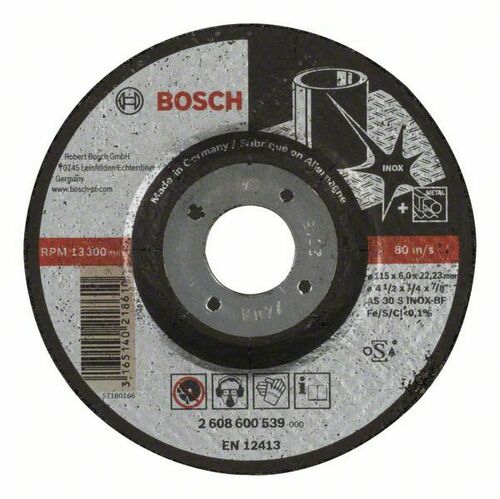 Bosch Power Tools Schruppscheibe 115X6 mm F.INOX 2608600539