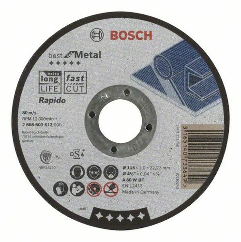 Bosch Power Tools Trennscheibe 115x1,5mm METAL 2608603512