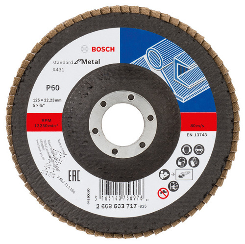 Bosch Power Tools Fächerschleifscheibe X431,125mm,60 2608603717 Bosch Power Tools Fächerschleifscheibe X431,125mm,60 2608603717