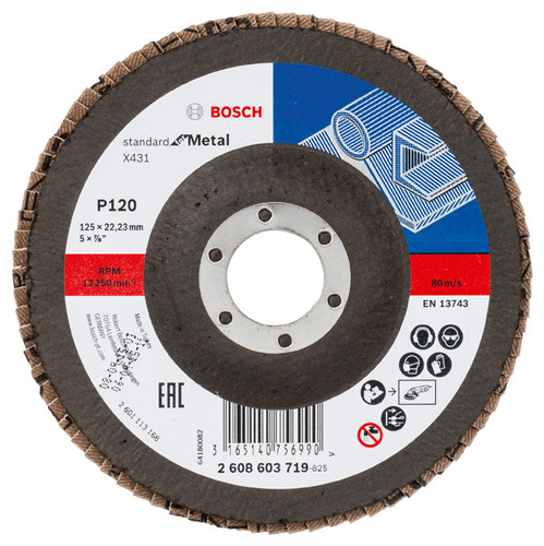 Bosch Power Tools Fächerschleifscheibe X431,125mm,120 2608603719 Bosch Power Tools Fächerschleifscheibe X431,125mm,120 2608603719