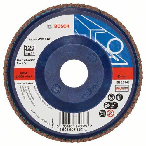 Bosch Power Tools Fächerschleifscheibe X551,115mm,120 2608607364