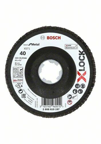 Bosch Power Tools Fächerschleifs.X-Loc 115mm,1st 2608619197