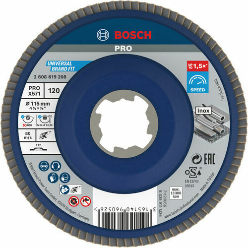 Bosch Power Tools Fächerschleifs.X-Loc X571,115mm K120 2608619208