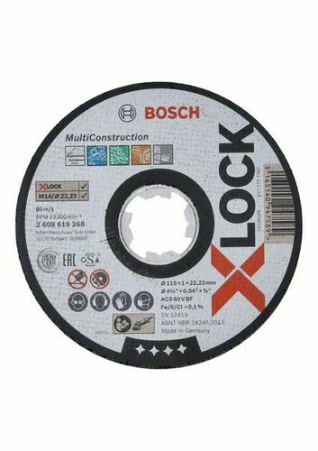 Bosch Power Tools Trennscheibe X-Lock 115 x 1 x 22,23 2608619268