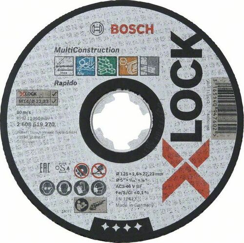 Bosch Power Tools Trennscheibe X-Lock 125 x 1,6 x 22,23 2608619270