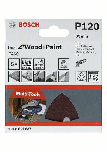 Bosch Power Tools Schleifblatt F460 93mm,180,VE5 2608621688