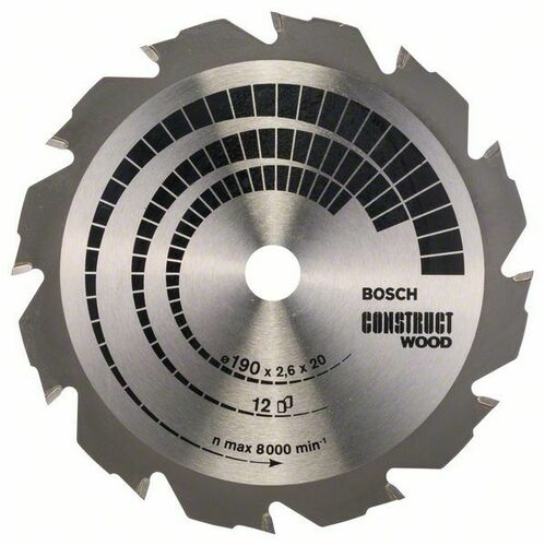 Bosch Power Tools PRO Construct Wood Kreissägeblatt 190 x 2608641201 Bosch Power Tools PRO Construct Wood Kreissägeblatt 190 x 2608641201