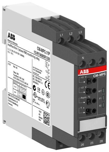 ABB Stotz S&J 3-Phasenüberwachungsrelais 2W 30s, 3x90-170VAC CM-MPS.11P
