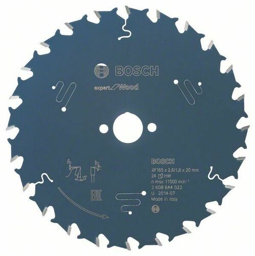 Bosch Power Tools Kreissägeblatt Wood 165x20x2,6mm,24 2608644022