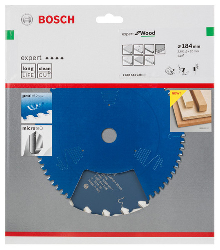 Bosch Power Tools Kreissägeblatt Expert for Wood H 184 x 20 Z24 2608644038