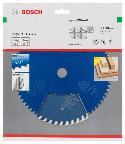 Bosch Power Tools Kreissägeblatt Expert for Wood T 190 x Stern - 2608644087