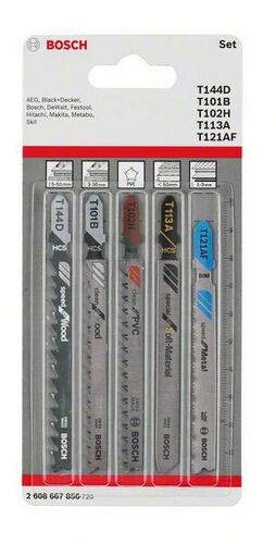 Bosch Power Tools Stichsägeblatt-Set 5-tlg, Universal 2608667856