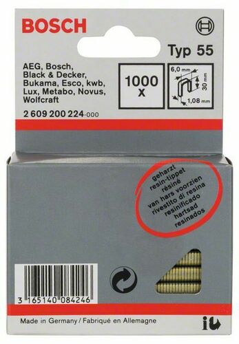 Bosch Power Tools Schmalrückenklammer Typ 55, geharzt 2609200224