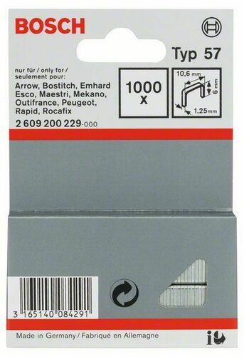 Bosch Power Tools Flachdrahtklammer 6 Typ57,10,6x1,25x6mm 2609200229