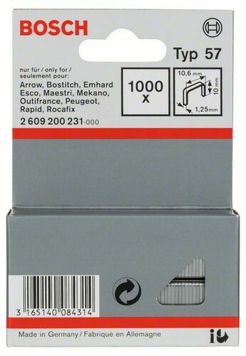 Bosch Power Tools Flachdrahtklammer 10 Typ57,10,6x1,2x10mm 2609200231