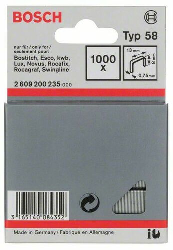 Bosch Power Tools Feindrahtklammer 8mm Typ58,13x0,75x8mm 2609200235