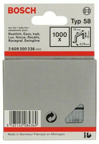 Bosch Power Tools Feindrahtklammer 10m Typ58,13x0,75x10mm 2609200236