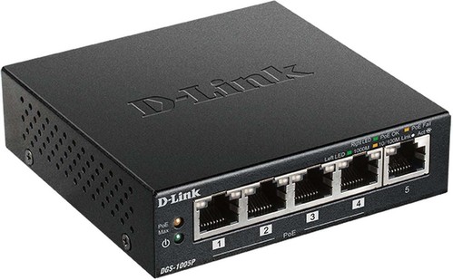 DLink Deutschland Gigabit PoE+ Switch 5-Port Desktop DGS-1005P/E