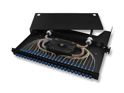 Corning LWL-Verteilerfeldgehäuse 48Fasern DPX OS2 LC LAN1-48AE-PGTL-B Corning LWL-Verteilerfeldgehäuse 48Fasern DPX OS2 LC LAN1-48AE-PGTL-B