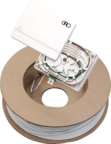 Rutenbeck FTTH-Anschlussset mit Wanddose, AP 2xLC-D OS2 APC 70m