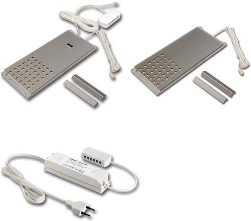 Hera 2er-Set LED-Unterb.leuchte nw edelstahl m.IR-Sch 61055120308