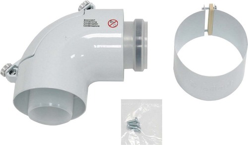 Vaillant Bogen 87 Grad 60/100mm PP m. Reinigungsöffnung 303916