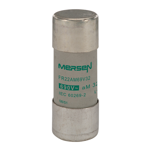 Mersen Sicherungseinsatz zyl. 22x58 aM 32A/500V FR22AM69V32 Mersen Sicherungseinsatz zyl. 22x58 aM 32A/500V FR22AM69V32