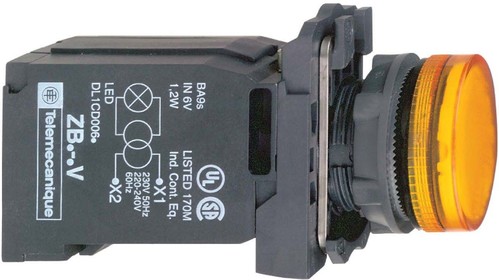 Schneider Electric Leuchtmelder, orange m. BA9s-Glühl. XB5AV45