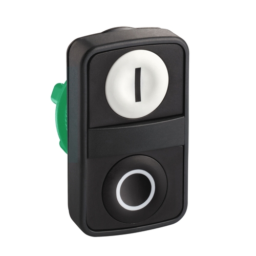 Schneider Electric Doppeldrucktaster m. Beschriftung ZB5AA7121