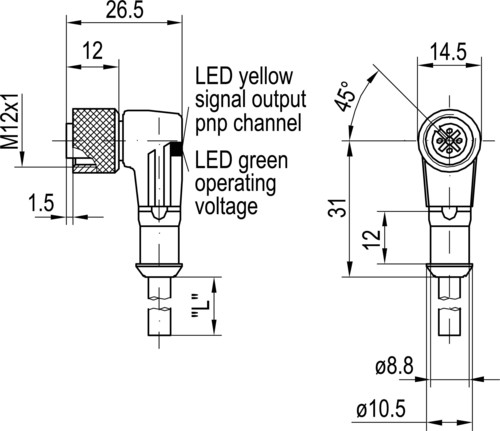 Sensopart Anschlusskabel M12 L3-2m-W-PL-PUR