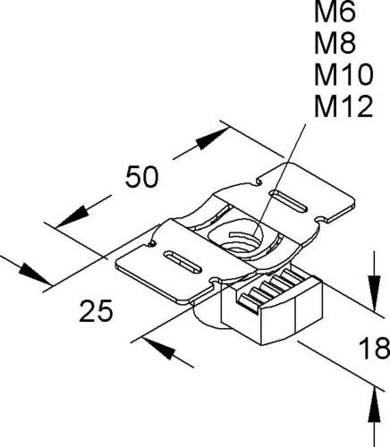 Niedax Gleitmutter M10 GMZF M10-22 F