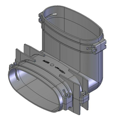 Helios Ventilatoren FlexPipe Bogen vertikal 90Grad Rohr Oval 51 FRS-BV 51