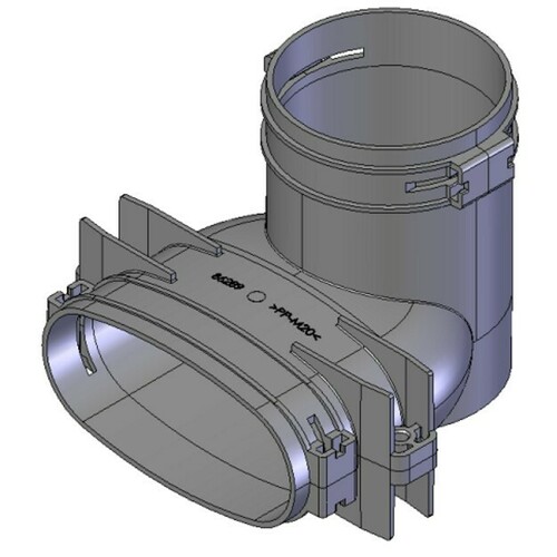 Helios Ventilatoren FlexPipe Übergang 90 Grad FRS-ÜV 51-75