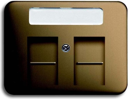 Busch-Jaeger Zentralscheibe bronze Mod.Jack,2Ö,Beschri. 1800-21 Busch-Jaeger Zentralscheibe bronze Mod.Jack,2Ö,Beschri. 1800-21