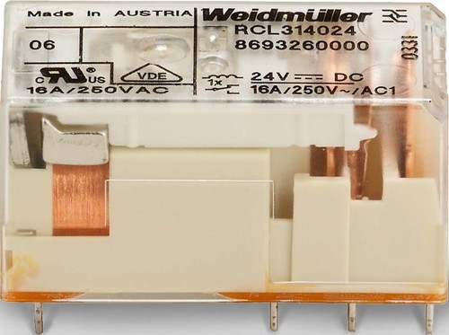 Weidmüller Schaltrelais 1W, 12,7x15,7x29mm, RCL314024