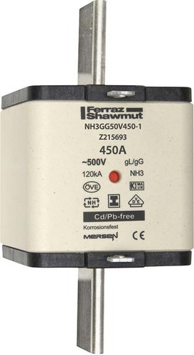 Mersen NH-Sicherungseinsatz SG Gr.3 gG 450A/500V KM NH3GG50V450-1